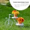 Glitzhome® 24" White Metal Tricycle Planter Stand with Solid Wood Tray